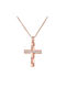 Damen Gold Kreuz 14K mit Kette