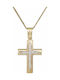 Damen Gold Kreuz 14K mit Kette