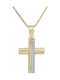 Men's Gold Cross 9K with Chain