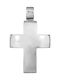 Men's White Gold Cross 14K