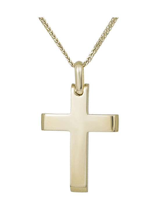 Herren Gold Kreuz 14K mit Kette