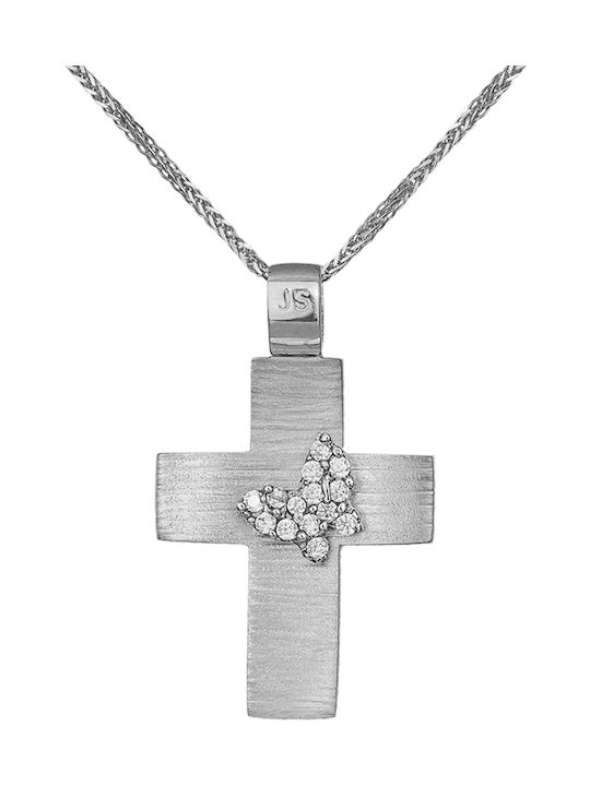 Women's White Gold Cross 14K with Chain