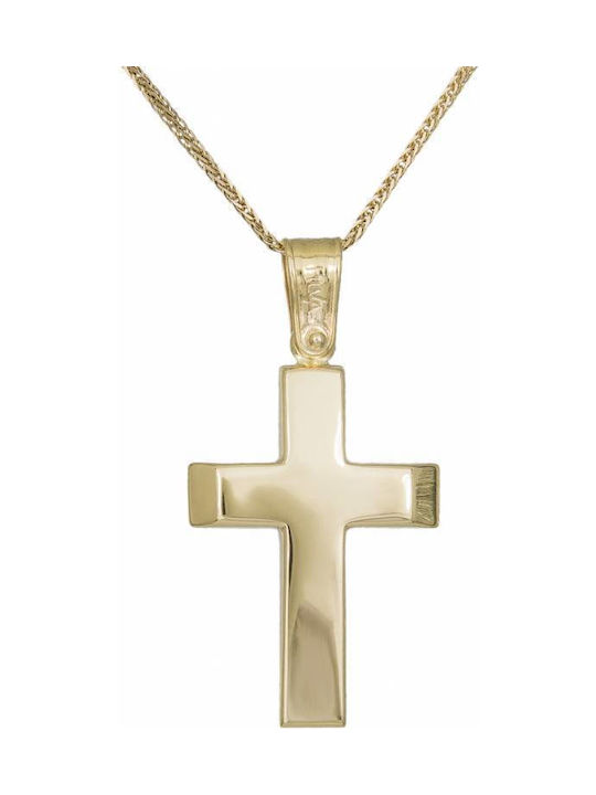 Herren Gold Kreuz 14K mit Kette