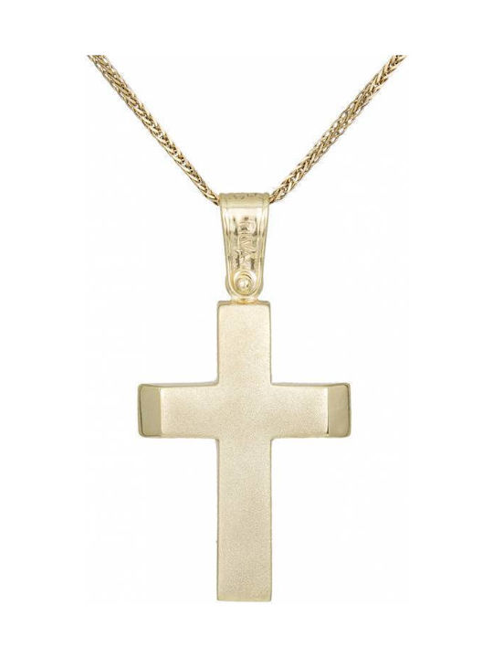 Men's Gold Cross 9K with Chain