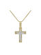 Damen Gold Kreuz 14K mit Kette