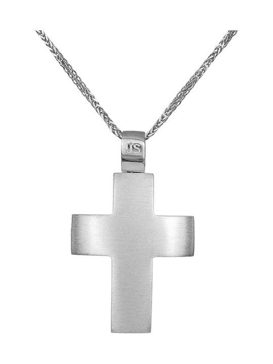 Men's White Gold Cross 14K with Chain