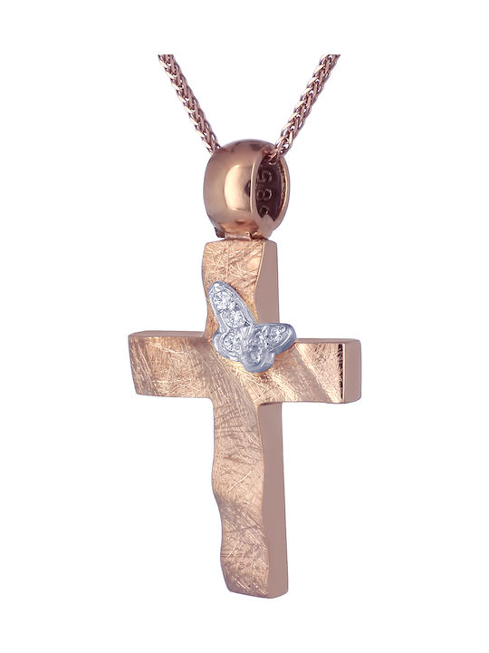 Women's Rose Gold Cross 14K