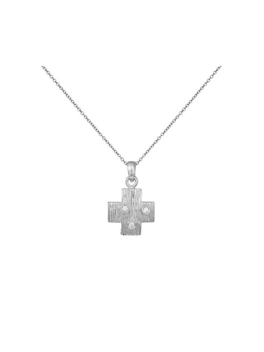 Weißgold Kreuz 14K