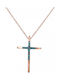 Women's Rose Gold Cross 18K with Chain