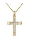 Herren Gold Kreuz 14K mit Kette