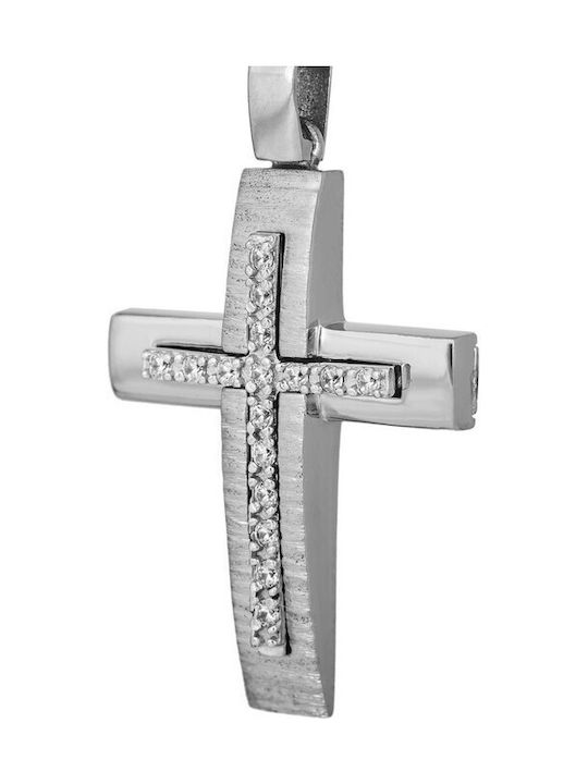 Damen Weißgold Kreuz 14K