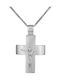 Herren Weißgold Kreuz 14K mit Kette