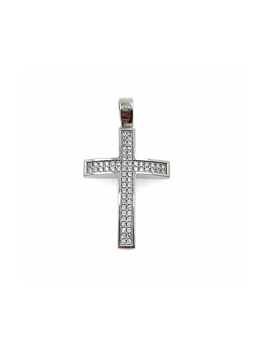 Weißgold Kreuz 14K