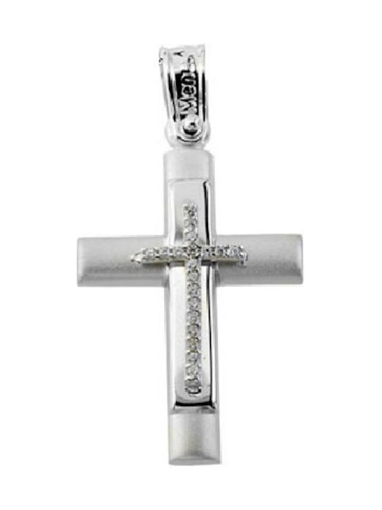 White Gold Cross 14K