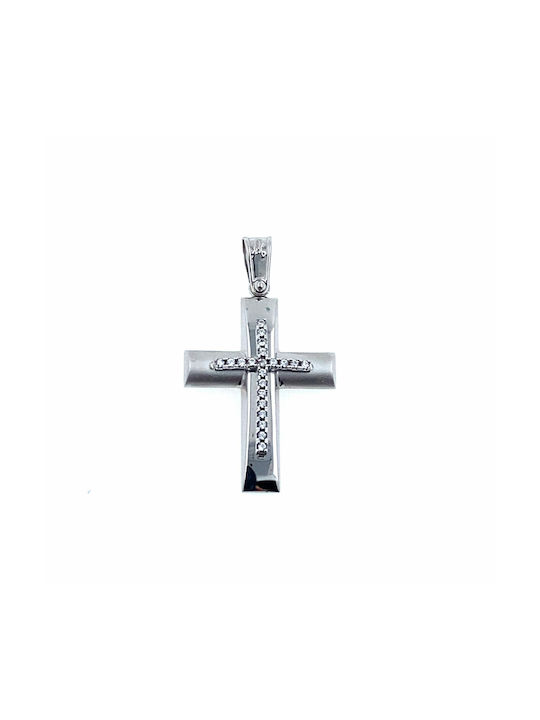 Weißgold Kreuz 14K