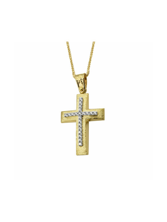 Gold Kreuz 9K mit Kette