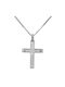 Damen Weißgold Kreuz 14K mit Kette