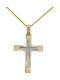 Herren Gold Kreuz 14K mit Kette