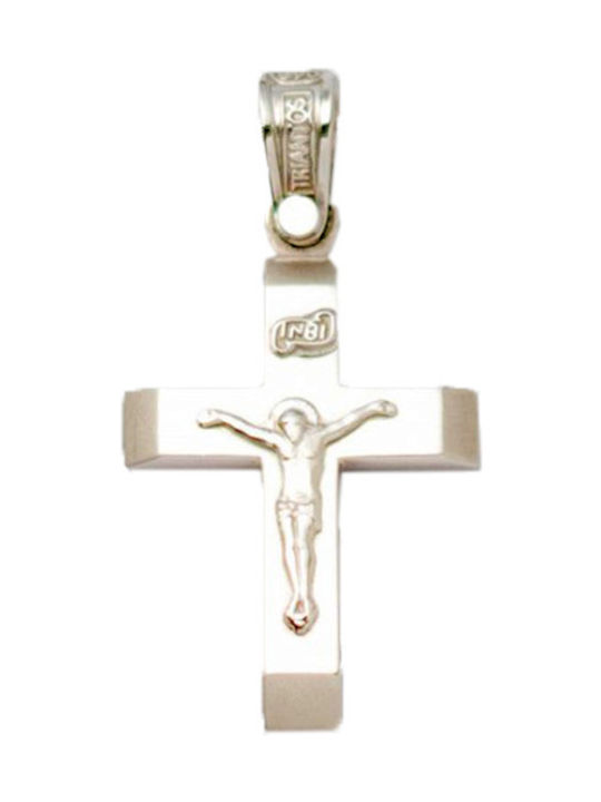 Triantos White Gold Cross 14K