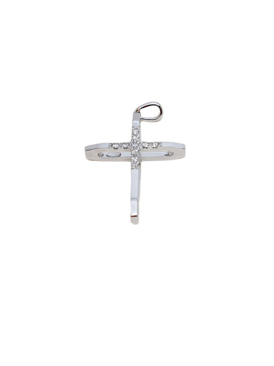 Mentzos White Gold Cross 18K Code