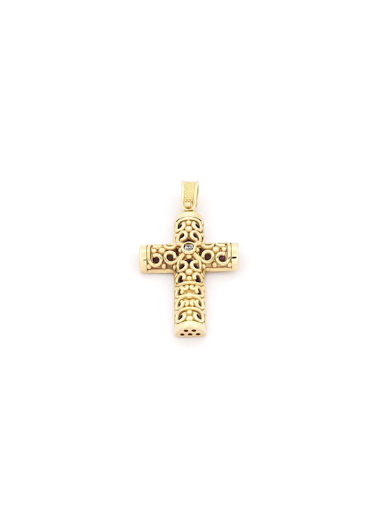 Kirkikosmima Damen Gold Kreuz 14K mit Kette