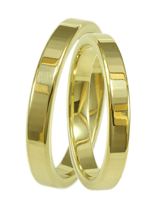 Matteo Wedding Ring 925° vr-00193 Σετ Βέρες από Ασήμι Επιχρυσωμένη