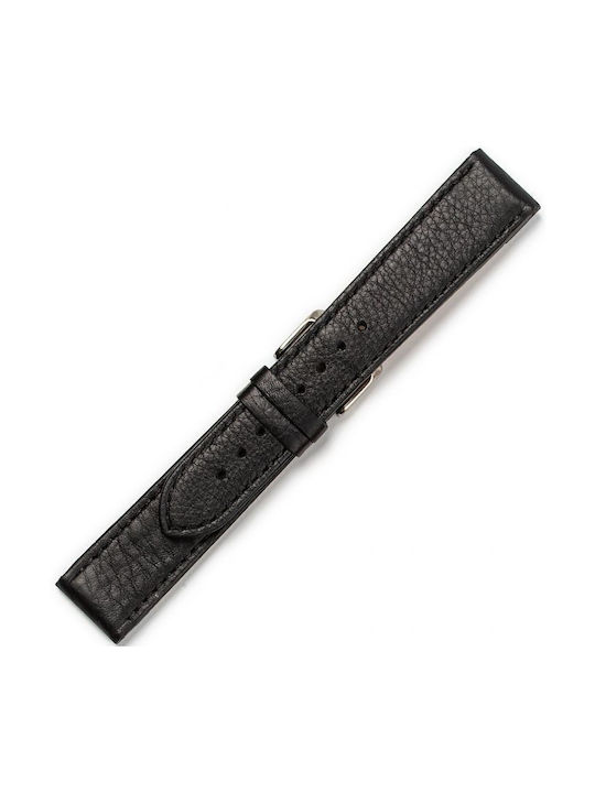 KOSTELO Δερμάτινο Λουράκι Μαύρο 22mm