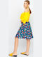 Midi Skirt Floral Turquoise