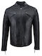 Geacă de Piele Biker Negru