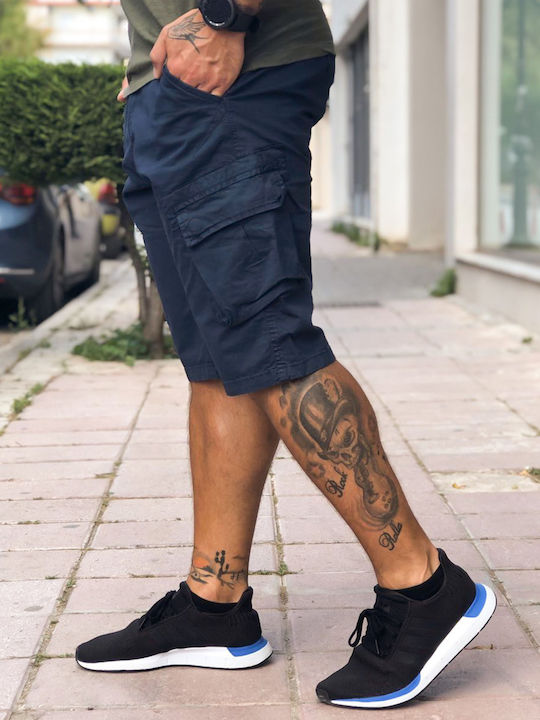 Huxley & Grace Șort pentru Bărbați Cargo Blue Huxley & Grace Șort pentru Bărbați Cargo Blue
