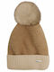 Pom Pom Beanie Γυναικείος Σκούφος Πλεκτός σε Μπεζ χρώμα