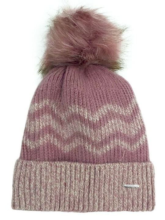 Knitted Beanie Cap Pink