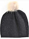 Beanie Γυναικείος Σκούφος Πλεκτός σε Μαύρο χρώμα