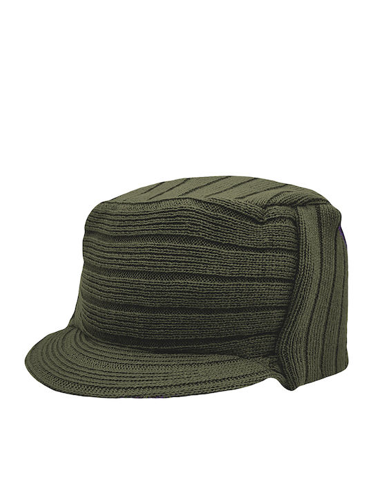 Beanie Unisex Σκούφος Πλεκτός σε Χακί χρώμα