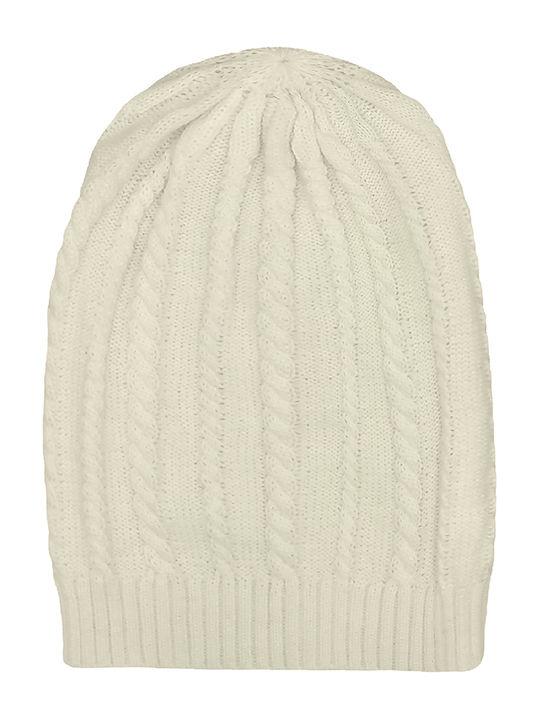 Beanie Unisex Σκούφος Πλεκτός σε Μπεζ χρώμα