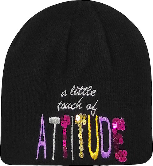 Beanie Γυναικείος Σκούφος Πλεκτός σε Μαύρο χρώμα