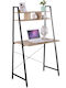 Desk Wooden Brown with Metal Legs 84x44x142cm