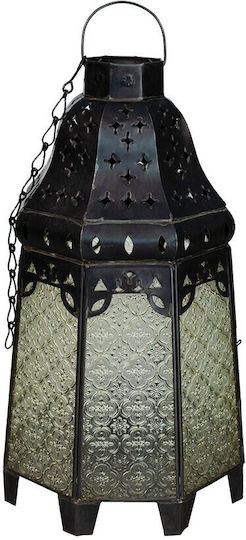 Laterne Metallisch Bodenmontage Schwarz 44x44x23cm 1Stück