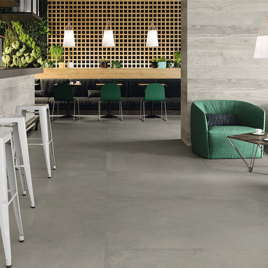 Floor Interior Matte Porcelain Tile 120x120cm Silver