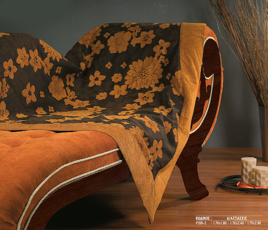 Mattex Bellini Zweisitzer-Sofa Überwurf Strickware 170x240cm Orange