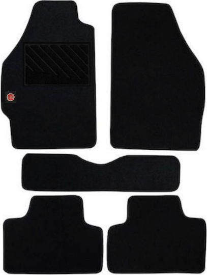 Autopataki Set of Front and Rear Mats 5pcs for Fiat Punto 1999-2008 Black