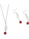 Tatu Moyo Set with Necklace & Earrings from Silver with Stones