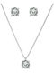 Exis Jewellery Set with Necklace & Earrings from Silver with Stones