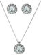 Exis Jewellery Σετ με Κολιέ & Σκουλαρίκια από Ασήμι με Πέτρες