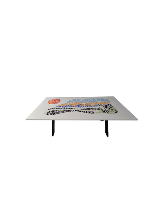 Outdoor Dinner Free Standing Table with Ceramic Surface and Metal Frame Various colours 100x20xcm