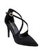 Voi & Noi Pointed Toe Black Heels with Strap