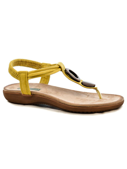 Amarpies Women's Flat Sandals Anatomic in Yellow Color