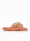 Winter Women's Slippers with Fur Golden