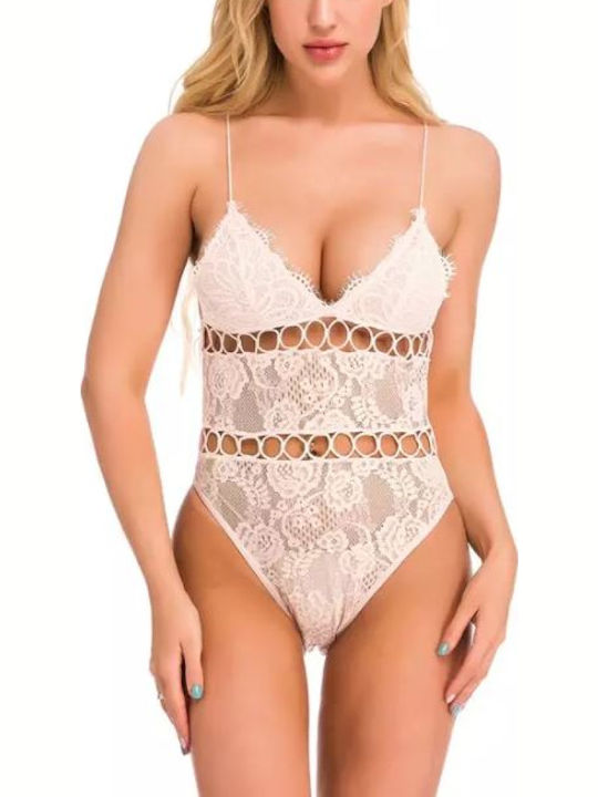 Linda Γυναικείο Κορμάκι με Δαντέλα Δαντελένιο (Lace)