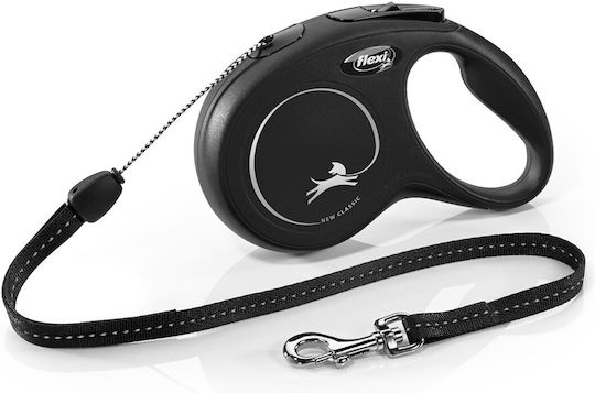 Flexi Foldable Dog Leash/Lead Strap Leash in Black color 8m up to 12kg